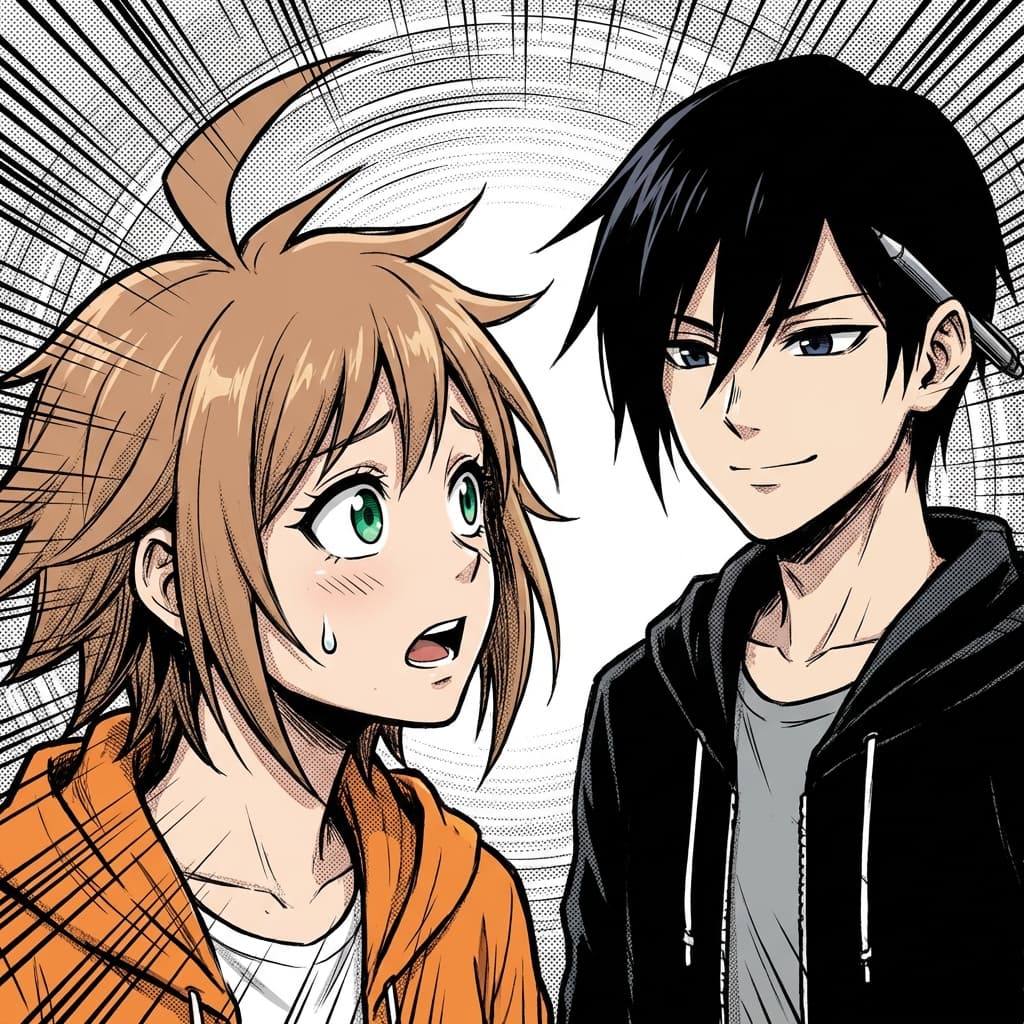 リク先輩に相談するヒナタ